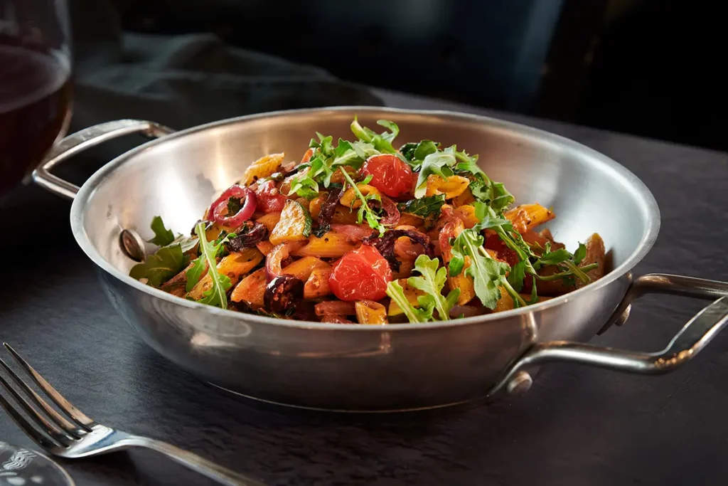 Penne primavera with fresh vegetables served at Pacini.